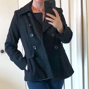 DKNY pea coat- black